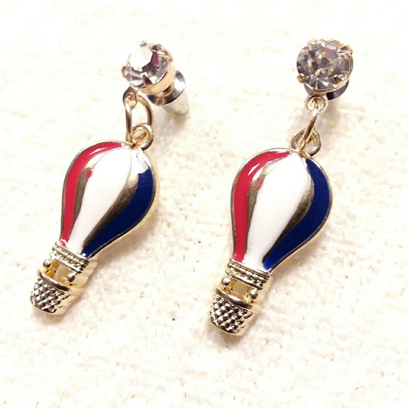 Handmade Jewelry - 4th July hot air balloon earrings